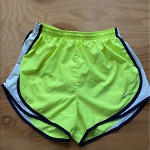 Neon Yellow Nike Dri-Fit Running Shorts